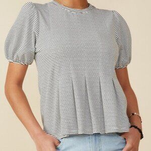 Hayden Pleated Detail Striped Shirt
